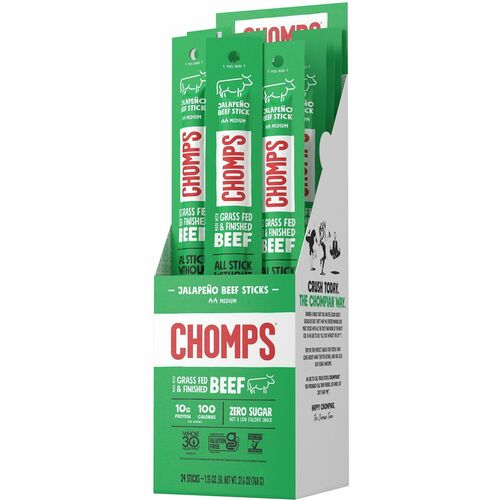 CHOMPS CHSCJ24 Jalapeno Beef Snack Sticks