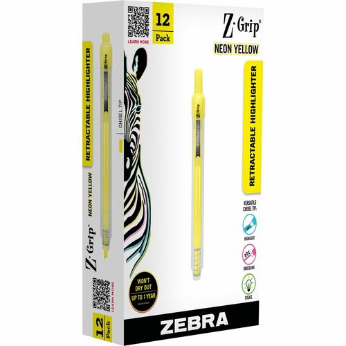 Zebra Pen ZEB71250 Z-Grip Retractable Highlighter