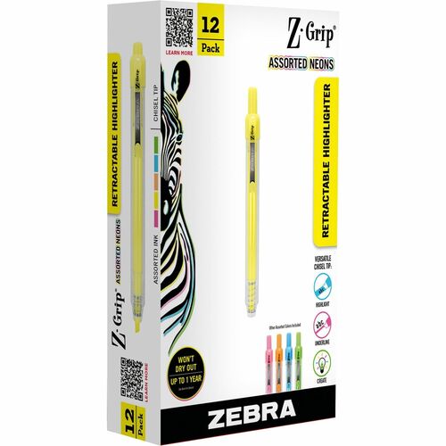 Zebra Pen ZEB71200 Z-Grip Retractable Highlighter