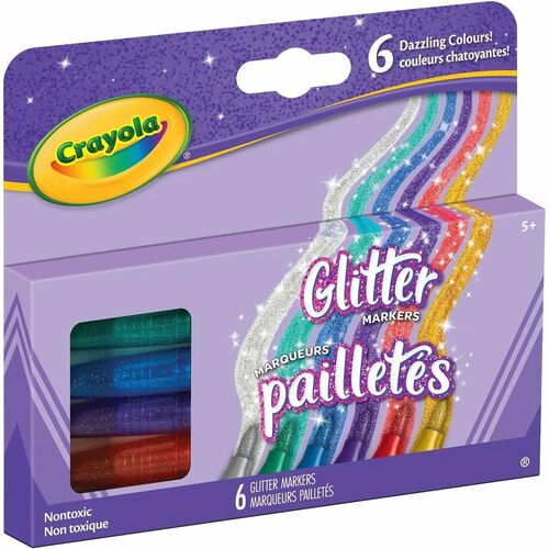 Crayola CYO588643 6 Color Glitter Markers