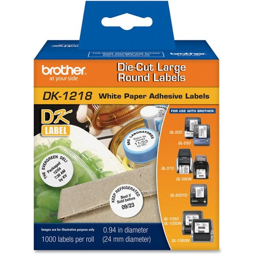 Brother BRTDK1218 DK1218/1219 Die-Cut Round Labels
