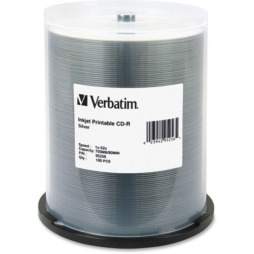Verbatim VER95256 Cd-R 700Mb 52X Datalifeplus Silver Inkjet Printable - 100Pk Spindle - Printable - Inkjet Printable
