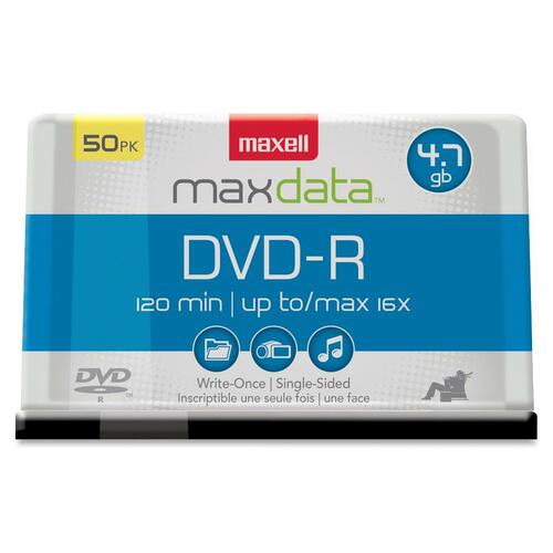 Maxell MAX638011 Dvd Recordable Media - Dvd-R - 16X - 4.70 Gb - 50 Pack Spindle - 120Mm