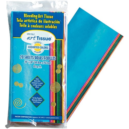 Spectra PAC58506 Art Tissue Paper Assortment - 20" X 30" - Assorted - For Art Project - 20 Sheets Per Pack - 20 / Pack
