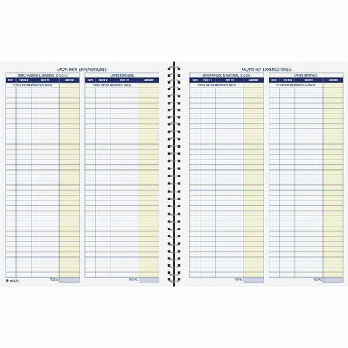 Adams ABFAFR71 Monthly Bookkeeping Record Book
