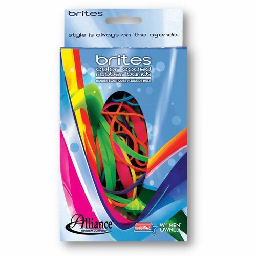 Alliance Rubber ALL07706 Brites Color-Coded Rubber Bands