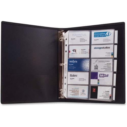 Anglers ANG303 3-Ring Business Card Binder - 1000 Capacity - 11" Length X 8.50" Width - 3-Ring Binding - 5 Tab(S) - Refillable