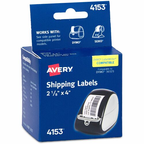 Avery® AVE4153 Multipurpose Label - Permanent Adhesive - "4" Width X 2.13" Length - 140 / Roll - Rectangle - Direct Thermal - White - 140 / Box