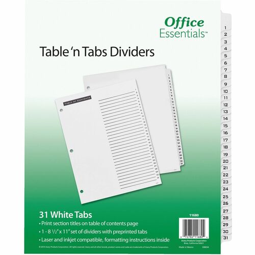 Avery® AVE11680 Avery® Table 'N Tabs Daily Dividers