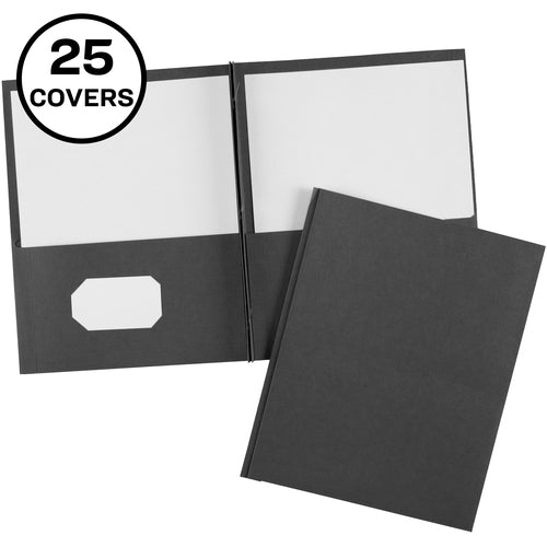 Avery® AVE47978 Two Pocket Folder With Fastener - Letter - 8 1/2" X 11" Sheet Size - 20 Sheet Capacity - 1/2" Fastener Capacity For Folder - 2 Pocket(S) - Embossed Paper - Black - 25 / Box