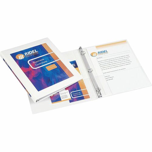 Avery® AVE68052 Framed View Binder - 1/2" Binder Capacity - Letter - 8 1/2" X 11" Sheet Size - 120 Sheet Capacity - 3 X D-Ring Fastener(S) - 2 Internal Pocket(S) - Vinyl - White - Recycled - 1 Each