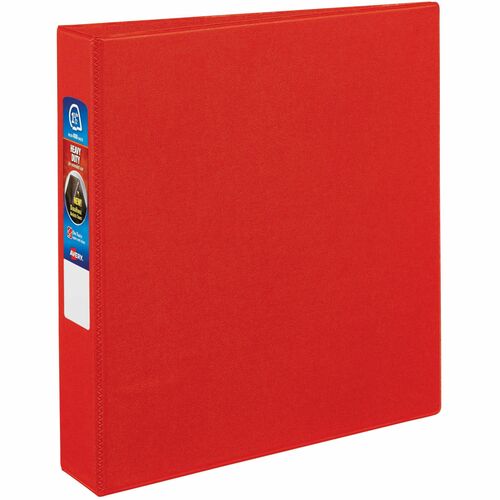 Avery® AVE79585 Ezd Heavy-Duty Reference Binder - 1 1/2" Binder Capacity - Letter - 8 1/2" X 11" Sheet Size - 400 Sheet Capacity - 3 X D-Ring Fastener(S) - 4 Internal Pocket(S) - Chipboard, Polypropylene - Red - Recycled - 1 Each
