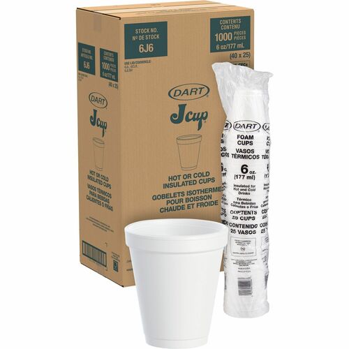 Dart DCC6J6 J Cup 6 oz Insulated Foam Cups