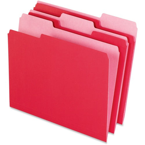 Pendaflex PFX15213RED 1/3 Tab Cut Letter Recycled Top Tab File Folder