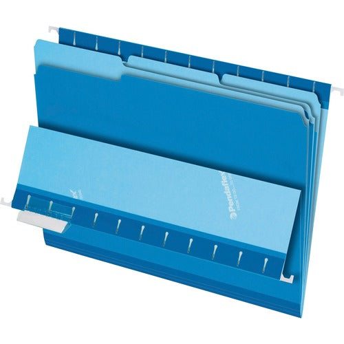 Pendaflex PFX421013BLU 1/3 Tab Cut Letter Recycled Top Tab File Folder