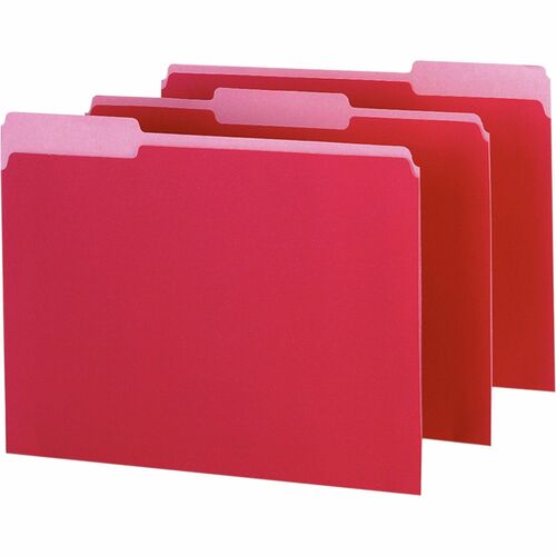 Pendaflex PFX421013RED 1/3 Tab Cut Letter Recycled Top Tab File Folder