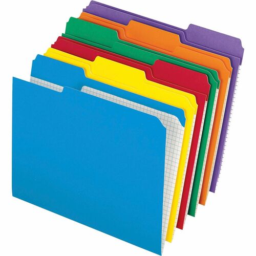 Pendaflex PFXR15213ASST 1/3 Tab Cut Letter Recycled Top Tab File Folder