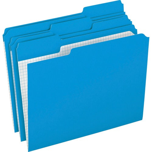 Pendaflex PFXR15213BLU 1/3 Tab Cut Letter Recycled Top Tab File Folder