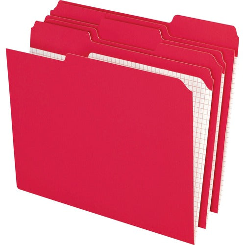 Pendaflex PFXR15213RED 1/3 Tab Cut Letter Recycled Top Tab File Folder