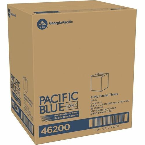 Pacific Blue Select GPC46200 Facial Tissue by GP Pro - Cube Box