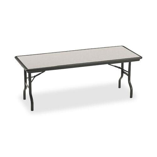 Iceberg ICE65127 Indestructable Folding Table - Rectangle Top - 30" Table Top Length X 72" Table Top Width - 29" Height - Black, Granite, Powder Coated - Polyethylene, Resinite
