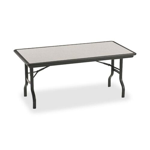 Iceberg ICE65137 Indestructable Folding Table - Rectangle Top - 96" Table Top Length X 30" Table Top Width - 29" Height - Black, Granite, Powder Coated - Polyethylene, Resinite