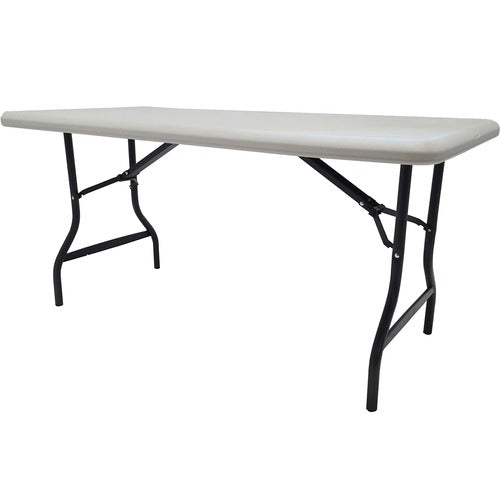 Iceberg ICE65213 Indestructable Too 1200 Series Folding Table - Rectangle Top - 30" Table Top Length X 60" Table Top Width X 1" Table Top Thickness - 29" Height - Assembly Required - Platinum, Powder Coated - Steel