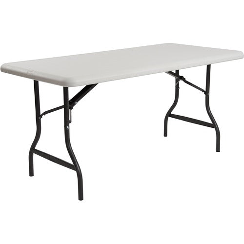 Iceberg ICE65233 Indestructable Too 1200 Series Folding Table - Rectangle Top - 96" Table Top Length X 30" Table Top Width X 1" Table Top Thickness - 29" Height - Platinum, Powder Coated - Polyethylene, Steel