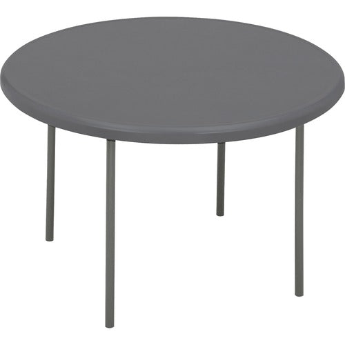 Iceberg ICE65247 Indestructable Too 1200 Series Round Folding Table - Round Top - 1" Table Top Thickness X 48" Table Top Diameter - 29" Height - Assembly Required - Charcoal Gray, Powder Coated - Steel