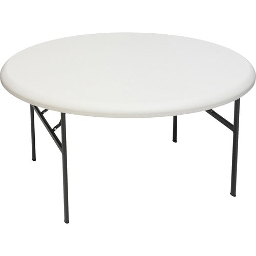 Iceberg ICE65263 Indestructable Too 1200 Series Round Folding Table - Round Top - Four Leg Base - 4 Legs - 1" Table Top Thickness X 60" Table Top Diameter - 29" Height - Platinum, Powder Coated - Steel