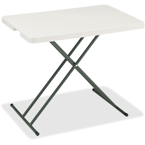 Iceberg ICE65490 Indestructable Too 1200 Series Adjustable Personal Folding Table - Rectangle Top - 20" Table Top Length X 30" Table Top Width - Platinum