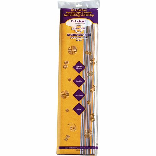 KolorFast PAC58970 Tissue Paper Assortment - 20" X 30" - Assorted - 100 Sheets Per Pack - 100 / Pack