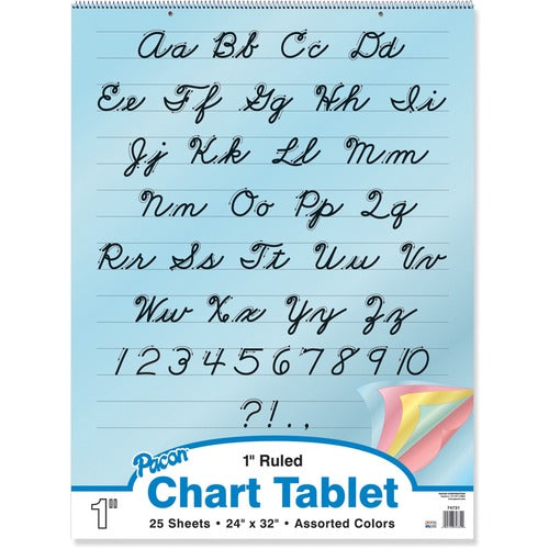 Pacon® PAC74731 Cursive Cover Colored Paper Chart Tablet