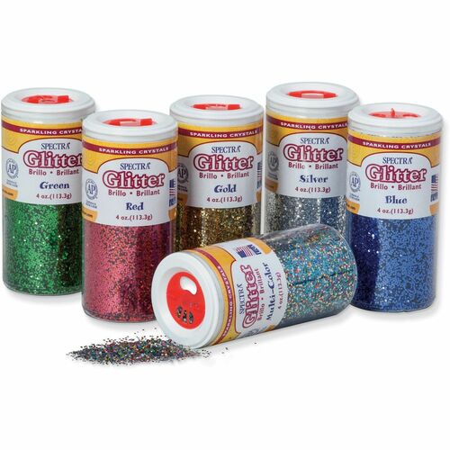 Spectra PAC91370 Glitter Sparkling Crystals - 4 Oz - 6 / Set - Assorted