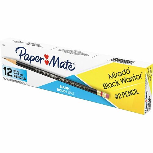Paper Mate PAP2254 Mirado Black Warrior Pencils with Eraser
