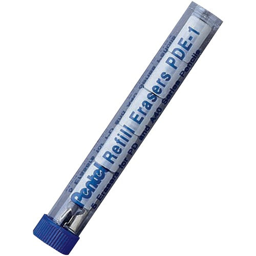 Pentel PENPDE1 Mechanical Pencil Eraser Refill - Lead Pencil Eraser - 5/Tub - White