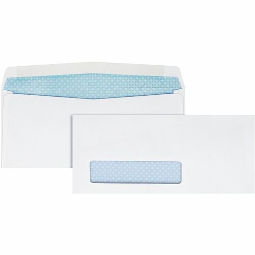Quality Park QUA21012 Check Window Envelope - Single Window - #8 5/8 - 3.63" Width X 8.63" Length - 24 Lb - Gummed - Wove - 500 / Box - White