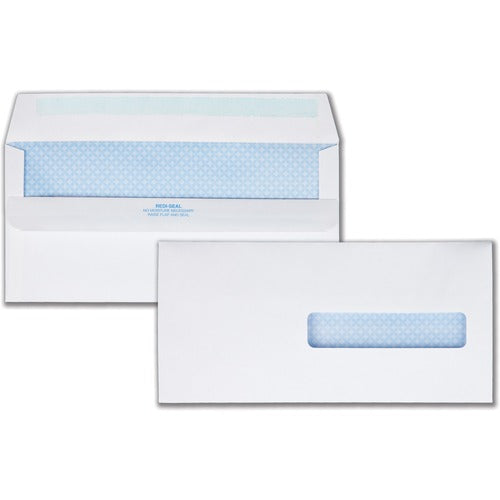 Quality Park QUA21438 Redi-Seal Window Envelopes - Single Window - #10 1/2 - 4.50" Width X 9.50" Length - 24 Lb - Self-Sealing - Wove - 500 / Box - White