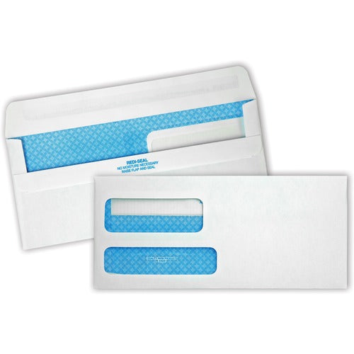 Quality Park QUA24529 Redi-Seal 2 Window Envelopes - Double Window - #9 - 8.88" Width X 3.88" Length - 24 Lb - Self-Sealing - Wove - 500 / Box - White