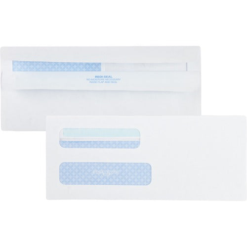 Quality Park QUA24539 Redi-Seal 2 Window Envelopes - Double Window - #8 5/8 - 3.63" Width X 8.63" Length - 24 Lb - Self-Sealing - Wove - 500 / Box - White