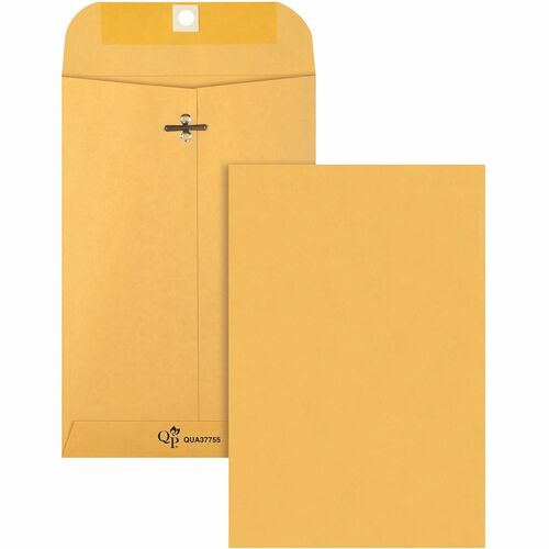 Quality Park QUA37755 Heavy-Duty Clasp Envelope - Clasp - #55 - 6" Width X 9" Length - 32 Lb - Gummed - Kraft - 100 / Box - Kraft