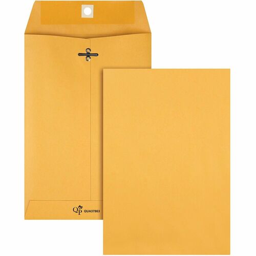 Quality Park QUA37863 Clasp Envelope - Clasp - #63 - 6.50" Width X 9.50" Length - 28 Lb - Gummed - Kraft - 100 / Box - Kraft