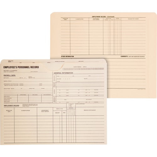 Quality Park QUA69999 Employee'S Personnel Record Jacket - 9 1/2" X 11 3/4" Sheet Size - 11 Pt. Folder Thickness - Manila - 100 / Box