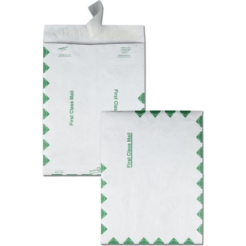 Survivor® QUAR1530 Survivor First Class Envelopes - First Class Mail - #12 1/2 - 9.50" Width X 12.50" Length - 14 Lb - Peel & Seal - Tyvek - 100 / Box - White