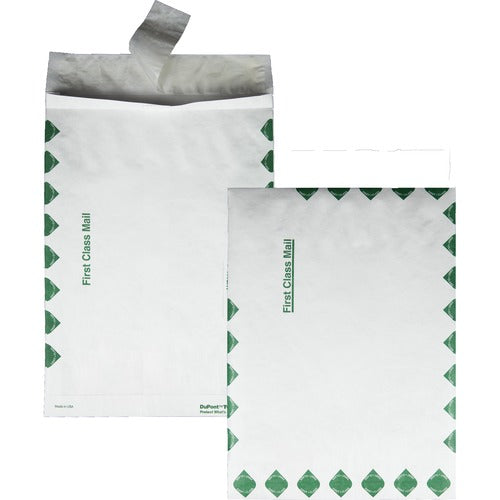 Survivor® QUAR4210 First Class Expansion Envelopes - First Class Mail - 10" Width X 13" Length - 1.50" Gusset - 18 Lb - Self-Sealing - Tyvek - 100 / Carton - White