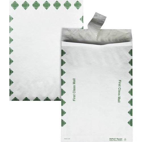 Survivor® QUAR4510 Open-End 1St Class Envelope - First Class Mail - 10" Width X 13" Length - 1.50" Gusset - 14 Lb - Self-Sealing - Tyvek - 100 / Carton - White