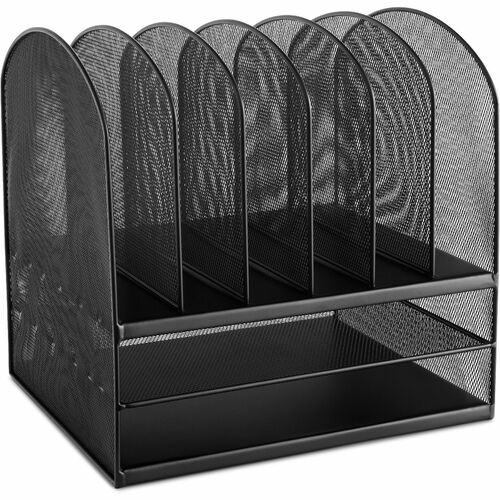 Safco SAF3255BL Combination Rack - 8 Compartment(S) - 13" Height X 13.3" Width X 11.4" Depth - Desktop - Black - Steel - 1Each