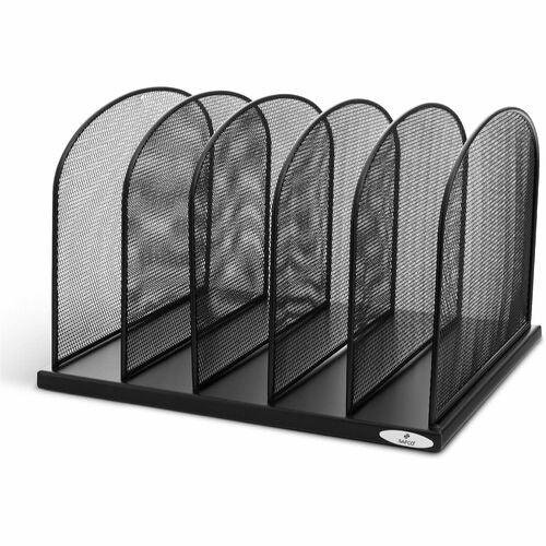 Safco SAF3256BL Mesh Desk Organizer - 5 Compartment(S) - 2" - 8.3" Height X 12.5" Width X 11.3" Depth - Desktop - Black - Steel - 1Each