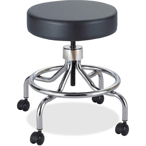 Safco SAF3432BL Screw Lift Lab Stool With Low Base - 250 Lb Load Capacity - 25" - Black