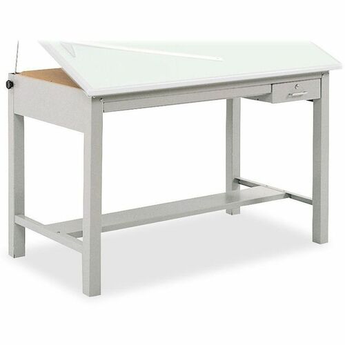 Safco SAF3962GR Precision Drafting Table Base - Four Leg Base - 35.50" Height X 56.38" Width X 30.50" Depth - Gray - Steel